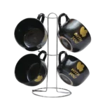 طقم بولةشوربة 4 قطع بورسلين حامل جناح