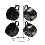 ⁦طقم بولة شوربة 4 قطع بورسلين حامل جناح-ورقه شجر⁩ - الصورة ⁦4⁩