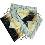 طقم صينيه اركوبيركس 3 قطع تغليف فوم هدايا قلب  - ابيض واسود