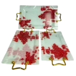 ⁦طقم صينيه اركوبيركس 3 قطع تغليف فوم هدايا فاطي  - ابيض واحمر⁩ - الصورة ⁦2⁩