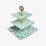 شيالة كعك 3 دور مربع ماربل ابيض-ابيض رخام