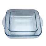 ⁦طقم طاجن بيركس 2 قطعة مربع تركي - شفاف⁩ - الصورة ⁦3⁩