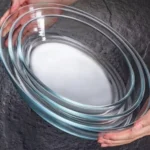 طقم طاجن بيركس 2 قطعة بيضاوي تركي - شفاف