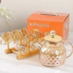 طقم براد زجاج عسلى بالكوبيات