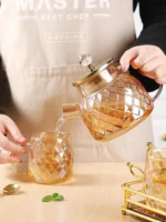 ⁦طقم براد زجاج عسلى بالكوبيات⁩ - الصورة ⁦2⁩