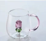 ⁦مج زجاجي بداخله ورده بارزه - روز⁩ - الصورة ⁦3⁩