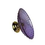 ⁦طبق فاكهه زجاج موف بقاعدة ذهبي⁩ - الصورة ⁦2⁩