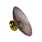 ⁦طبق فاكهه زجاج روز بقاعدة ذهبي⁩ - الصورة ⁦2⁩