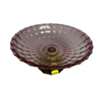 ⁦طبق فاكهه زجاج روز بقاعدة ذهبي⁩ - الصورة ⁦3⁩