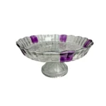 طبق فاكهة زجاج موف