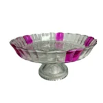 طبق فاكهة زجاج روز