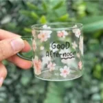 طقم قهوة زجاج ورود