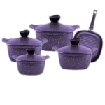 ⁦طقم حلة جرانيت 11 قطعة مربع  - ازرق⁩ - الصورة ⁦4⁩