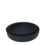 ⁦طقم صينيه فرن جرانيت 3 قطع مدور اسود⁩ - الصورة ⁦2⁩