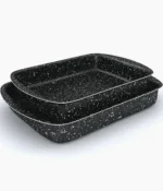 طقم صينيه فرن جرانيت 2 قطعة مربع اسود