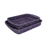 طقم صينيه فرن جرانيت 2 قطعة مربع موف