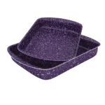 ⁦طقم صينيه فرن جرانيت 2 قطعة مربع موف⁩ - الصورة ⁦2⁩