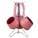 ⁦طقم كنك جرانيت 3 قطع روز بالحامل⁩ - الصورة ⁦3⁩