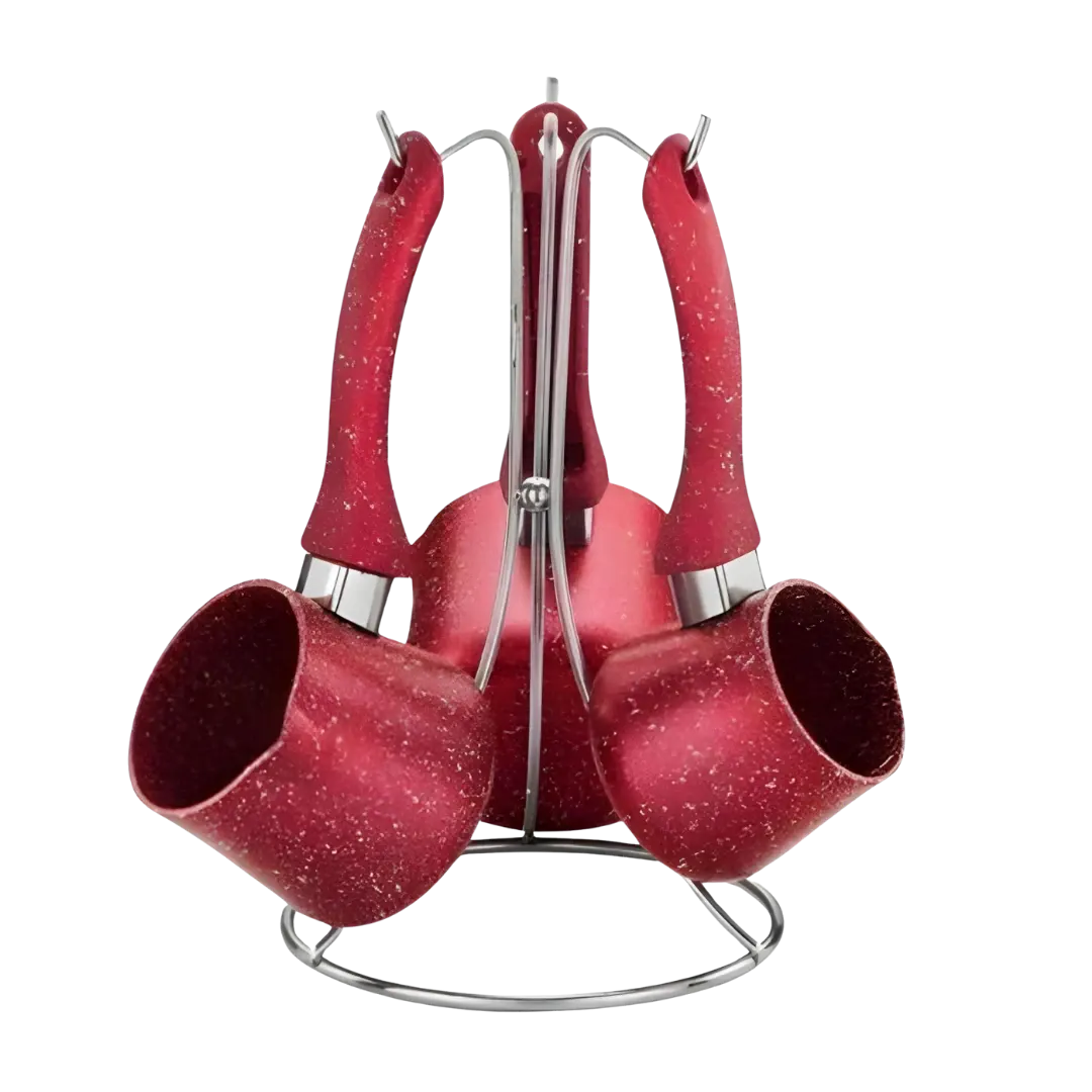 GR-313-661-1 (1) طقم كنك جرانيت 3 قطع بالحامل - احمر - الصورة 1