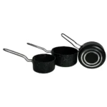 طقم كسرولة 3 قطع جرانيت يد استيل-اسود