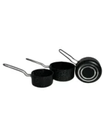 طقم كسرولة 3 قطع جرانيت يد استيل-اسود