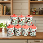 طقم توابل 15 قطعة بورسلين فراشة بالحامل-فراشه