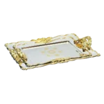 طقم 2 قطعة صينية سلفر - ذهبي قلب