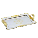 ⁦طقم 2 قطعة صينية سلفر - ذهبي قلب⁩ - الصورة ⁦2⁩