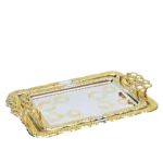 طقم 2 قطعة صينية سلفر - ذهبي دواير