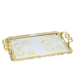 ⁦طقم 2 قطعة صينية سلفر - ذهبي دواير⁩ - الصورة ⁦2⁩