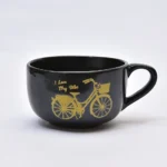 ⁦طقم بولة شوربة 4 قطع بورسلين حامل عجلة-اسود⁩ - الصورة ⁦2⁩