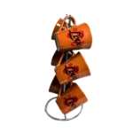 طقم مج كافية بورسلين كلاسيك 6 قطع بالحامل-اورانج  غامق