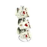 ⁦طقم مج كافية بورسلين 6 قطع بالحامل-ابيض ارنب⁩ - الصورة ⁦2⁩