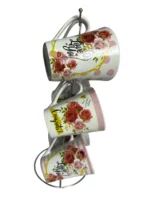 ⁦طقم مج كافية بورسلين 6 قطع بالحامل⁩ - الصورة ⁦2⁩