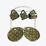 طقم قهوة بورسلين بالطبق 12 قطعة بالحامل-منقوش