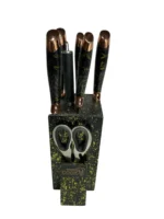 طقم سكينة 7 قطع رشاقة خشب  - اسود