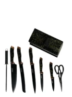 ⁦طقم سكينة 7 قطع رشاقة خشب  - اسود⁩ - الصورة ⁦2⁩