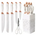 طقم سكينة رشاقة رخامي  - ابيض