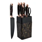 ⁦طقم سكينة رشاقة رخامي  - اسود و ذهبي⁩ - الصورة ⁦2⁩