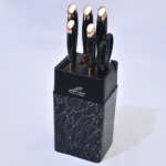 ⁦طقم سكينة رشاقة رخامي  - اسود وسيلفر⁩ - الصورة ⁦2⁩