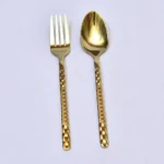 ⁦طقم ملعقة 24 قطعة علي حامل ذهبي  - مضلع⁩ - الصورة ⁦2⁩