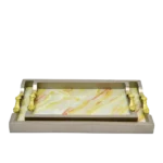 طقم صينيه تقديم 2 قطعة رخامي- احمر