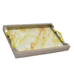 ⁦طقم صينيه تقديم 2 قطعة رخامي- احمر⁩ - الصورة ⁦3⁩