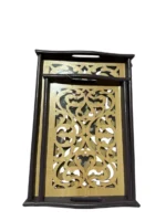 ⁦طقم صينيه تقديم 2 قطعة خشب و زجاج ارابسك-مزخرفه⁩ - الصورة ⁦6⁩