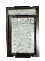 ⁦طقم صينيه تقديم 2 قطعة رخامي- ابيض و بني⁩ - الصورة ⁦2⁩