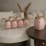 طقم توابل 15 قطعة بورسلين فلفله بالحامل-روز